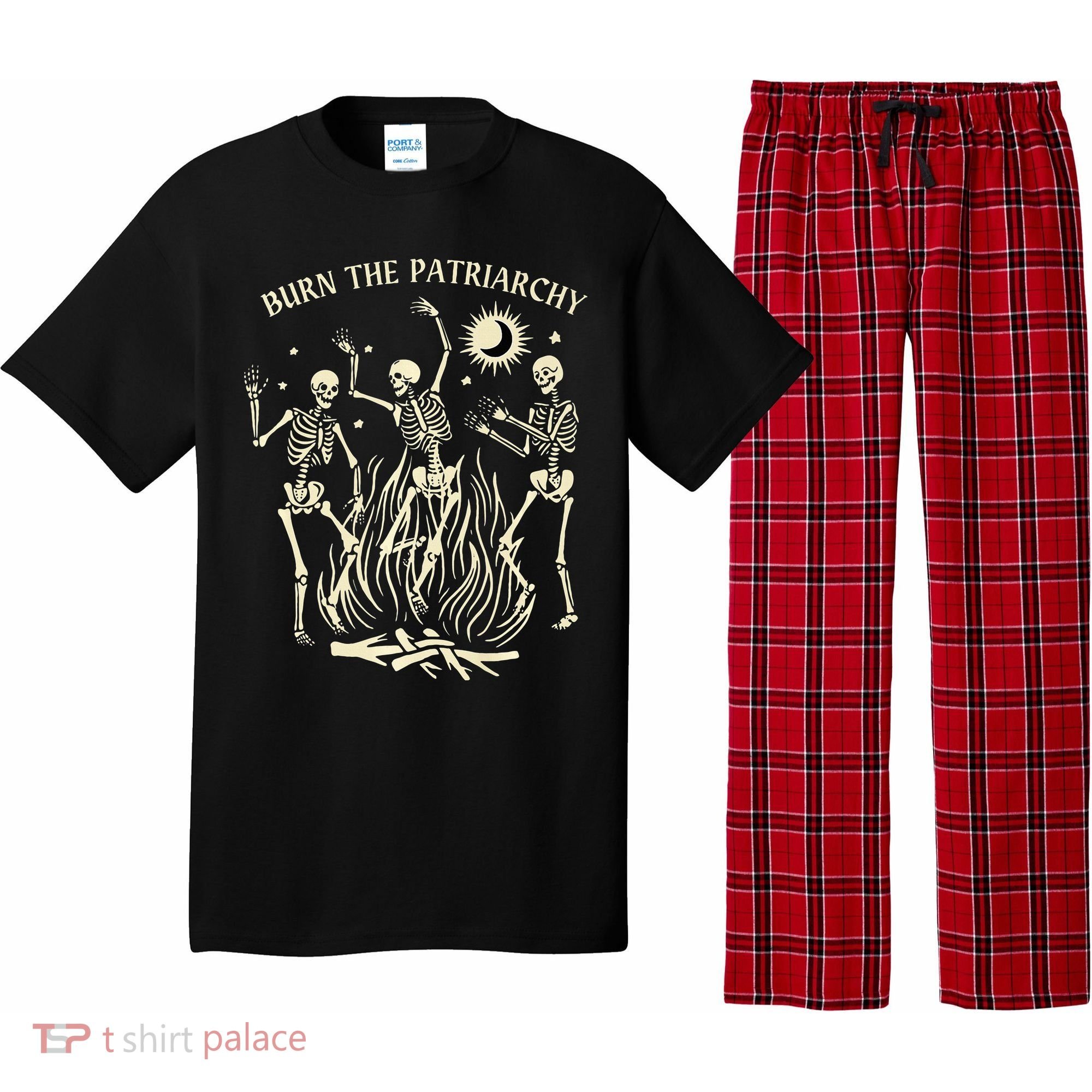 Feminist Skeleton Fun Burn Patriarchy Halloween Rights Pajama Set