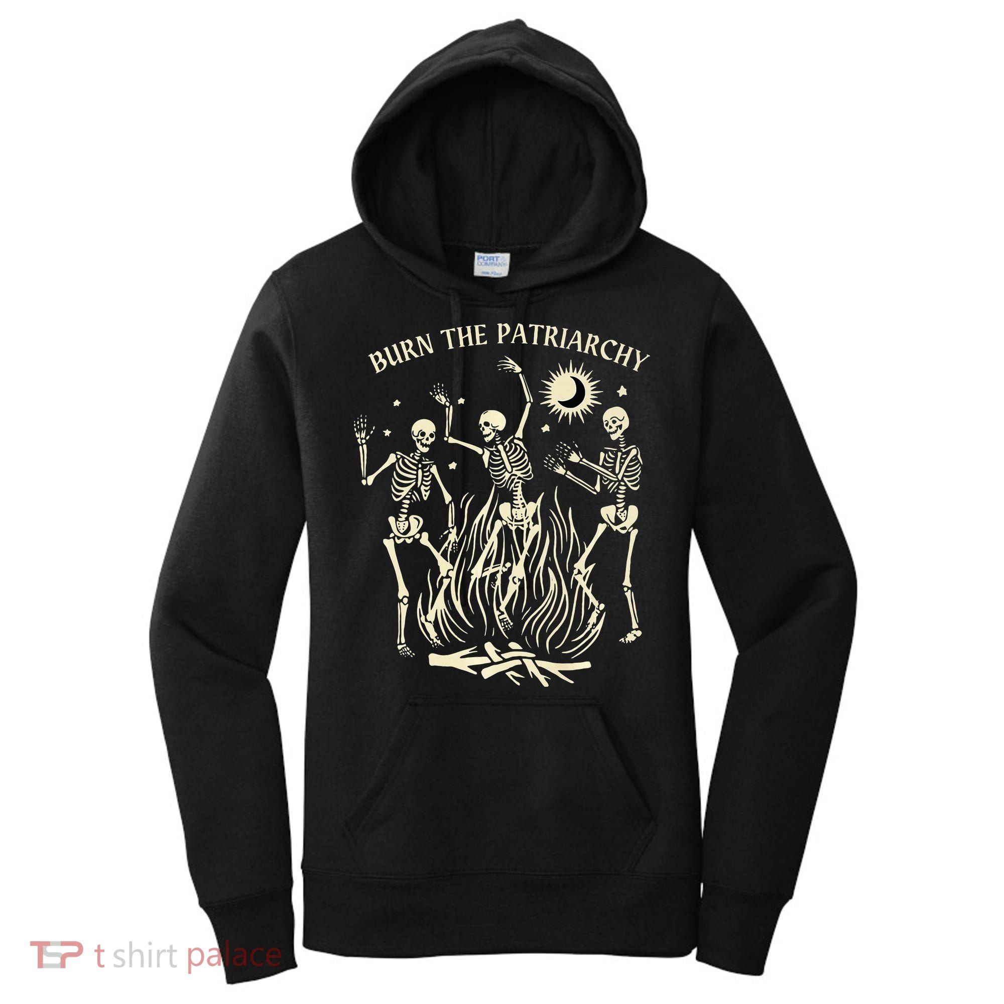 Feminist Skeleton Fun Burn Patriarchy Halloween Rights Women's Hoodie