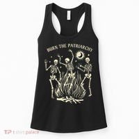 Feminist Skeleton Fun Burn Patriarchy Halloween Rights Women's Tank Top thumb 0