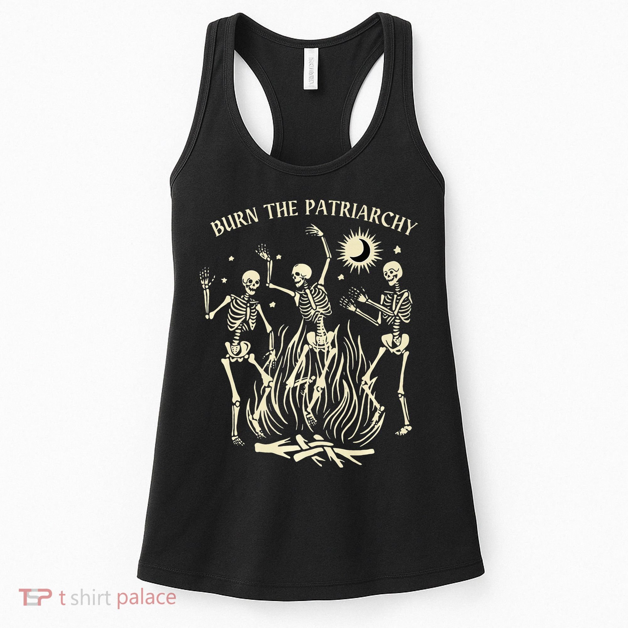 Feminist Skeleton Fun Burn Patriarchy Halloween Rights Women's Tank Top