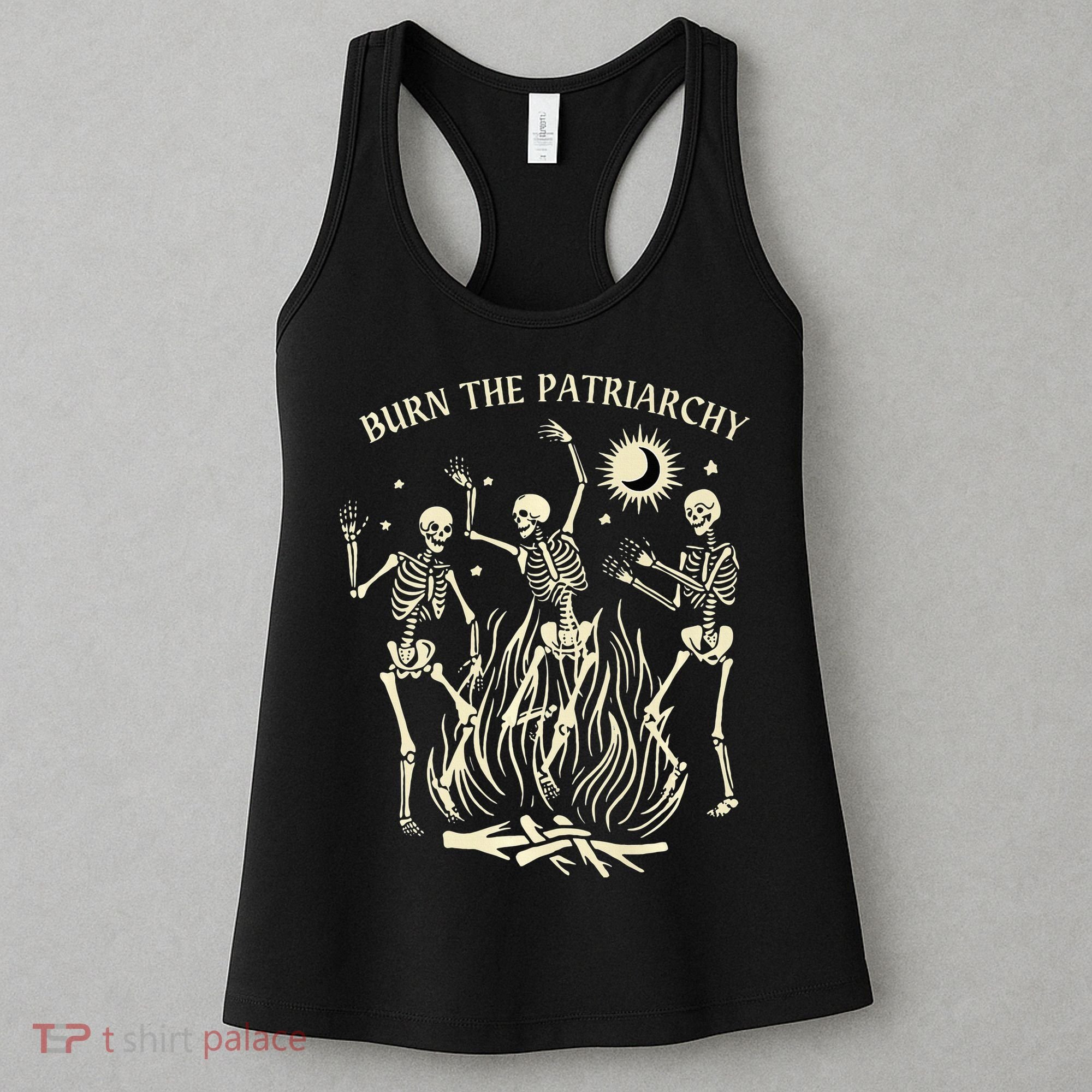 Feminist Skeleton Fun Burn Patriarchy Halloween Rights Women's Tank Top