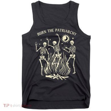 Feminist Skeleton Fun Burn Patriarchy Halloween Rights Tank Top