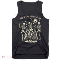 Feminist Skeleton Fun Burn Patriarchy Halloween Rights Tank Top thumb 0