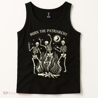 Feminist Skeleton Fun Burn Patriarchy Halloween Rights Tank Top thumb 2