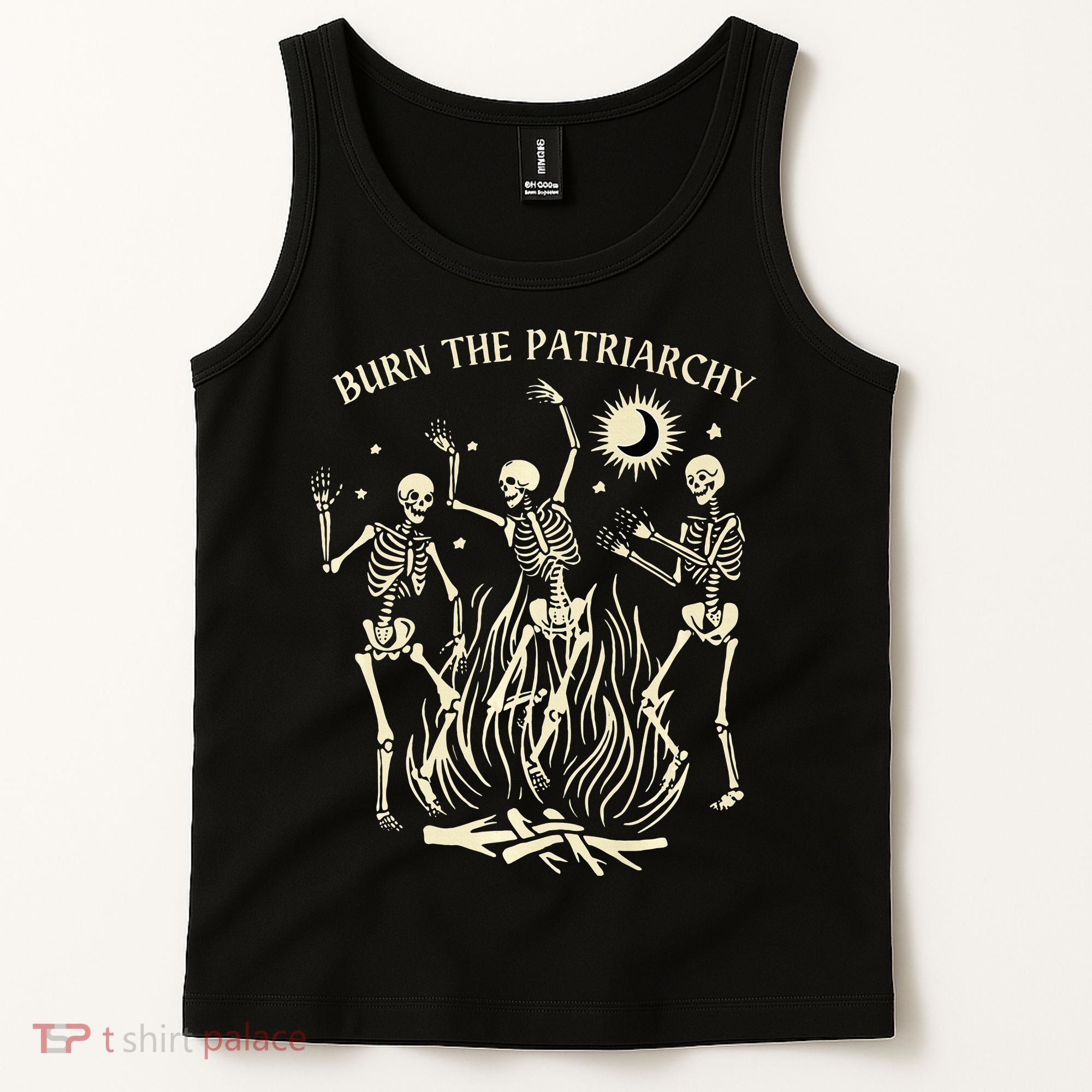 Feminist Skeleton Fun Burn Patriarchy Halloween Rights Tank Top