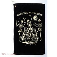Feminist Skeleton Fun Burn Patriarchy Halloween Rights Golf Towel thumb 0