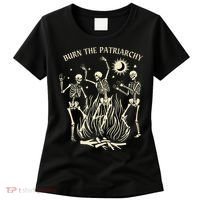 Feminist Skeleton Fun Burn Patriarchy Halloween Rights Women's T-Shirt thumb 0