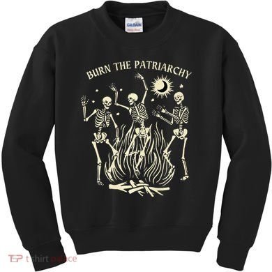 Feminist Skeleton Fun Burn Patriarchy Halloween Rights Kids Sweatshirt