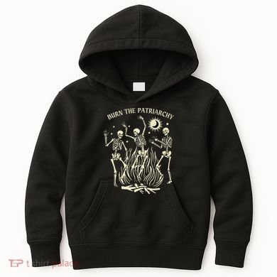 Feminist Skeleton Fun Burn Patriarchy Halloween Rights Kids Hoodie