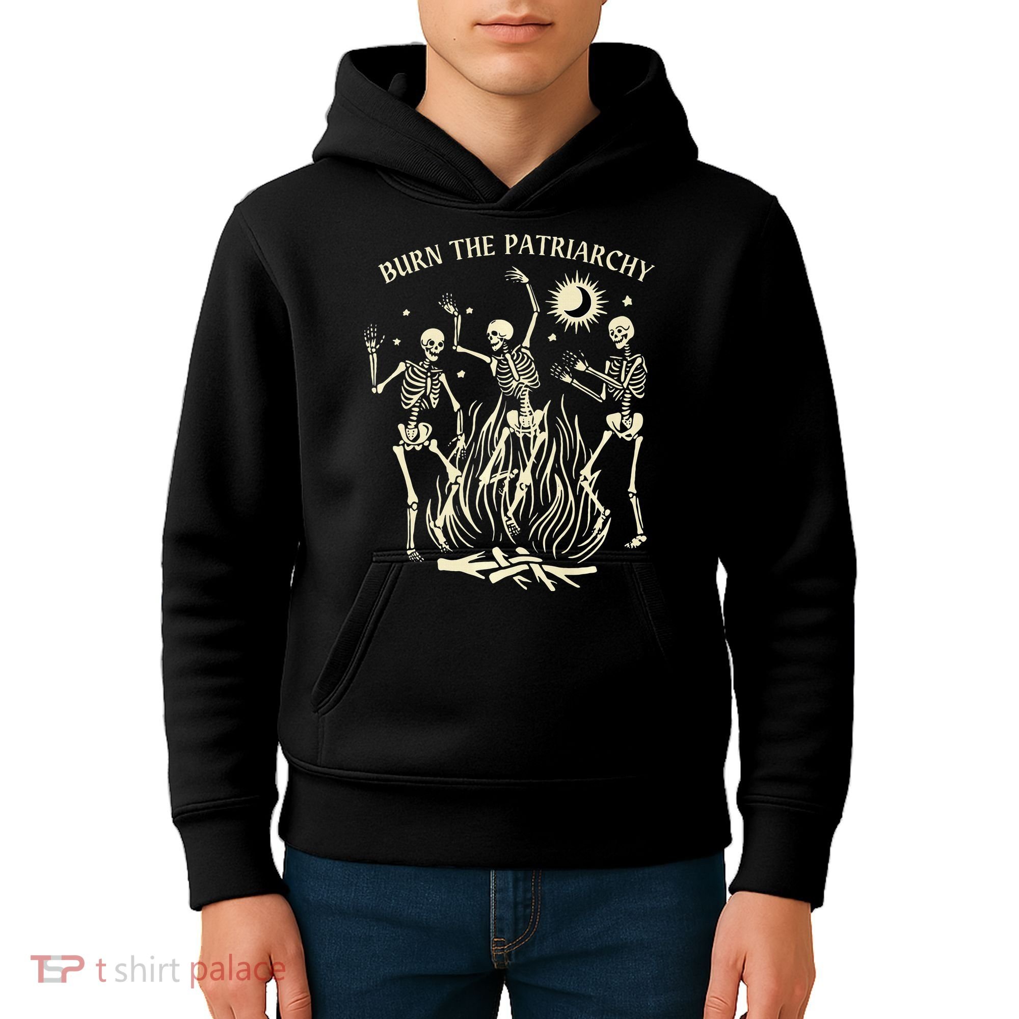Feminist Skeleton Fun Burn Patriarchy Halloween Rights Kids Hoodie