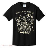 Feminist Skeleton Fun Burn Patriarchy Halloween Rights Kids T-Shirt thumb 0