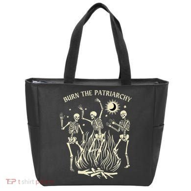 Feminist Skeleton Fun Burn Patriarchy Halloween Rights Tote Bag