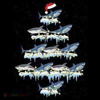 Funny Shark Fish Xmas Lighting Tree Santa Shark Christmas Gift Coffee Mug thumb 5