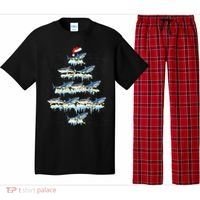 Funny Shark Fish Xmas Lighting Tree Santa Shark Christmas Gift Pajama Set thumb 0