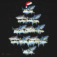 Funny Shark Fish Xmas Lighting Tree Santa Shark Christmas Gift Ornament thumb 1