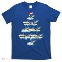 Funny Shark Fish Xmas Lighting Tree Santa Shark Christmas Gift T-Shirt thumb 0