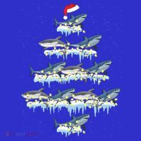 Funny Shark Fish Xmas Lighting Tree Santa Shark Christmas Gift Coaster thumb 2