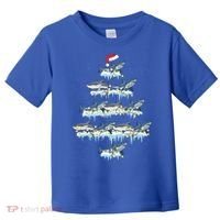 Funny Shark Fish Xmas Lighting Tree Santa Shark Christmas Gift Toddler T-Shirt thumb 0