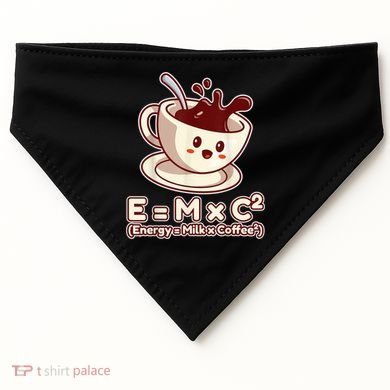 Funny Science Formula E=MC2 Energy Milk Coffee Kawaii USA-Made Doggie Bandana