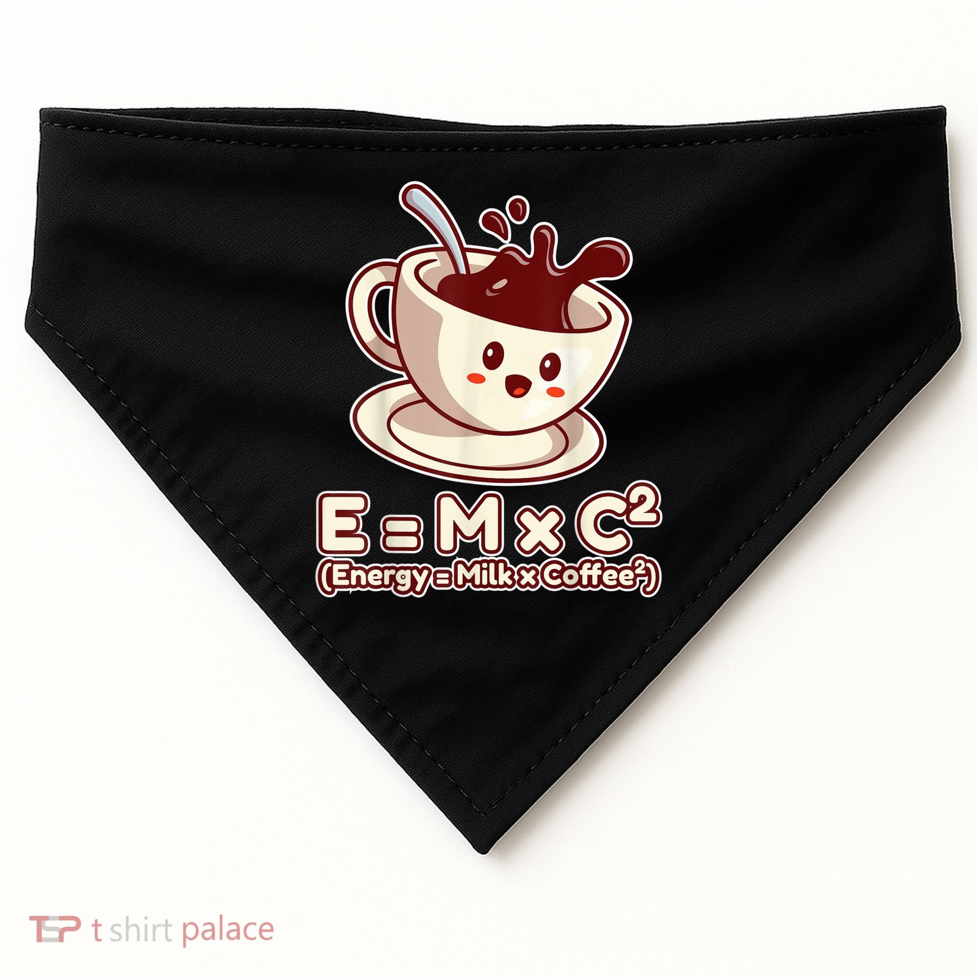 Funny Science Formula E=MC2 Energy Milk Coffee Kawaii USA-Made Doggie Bandana