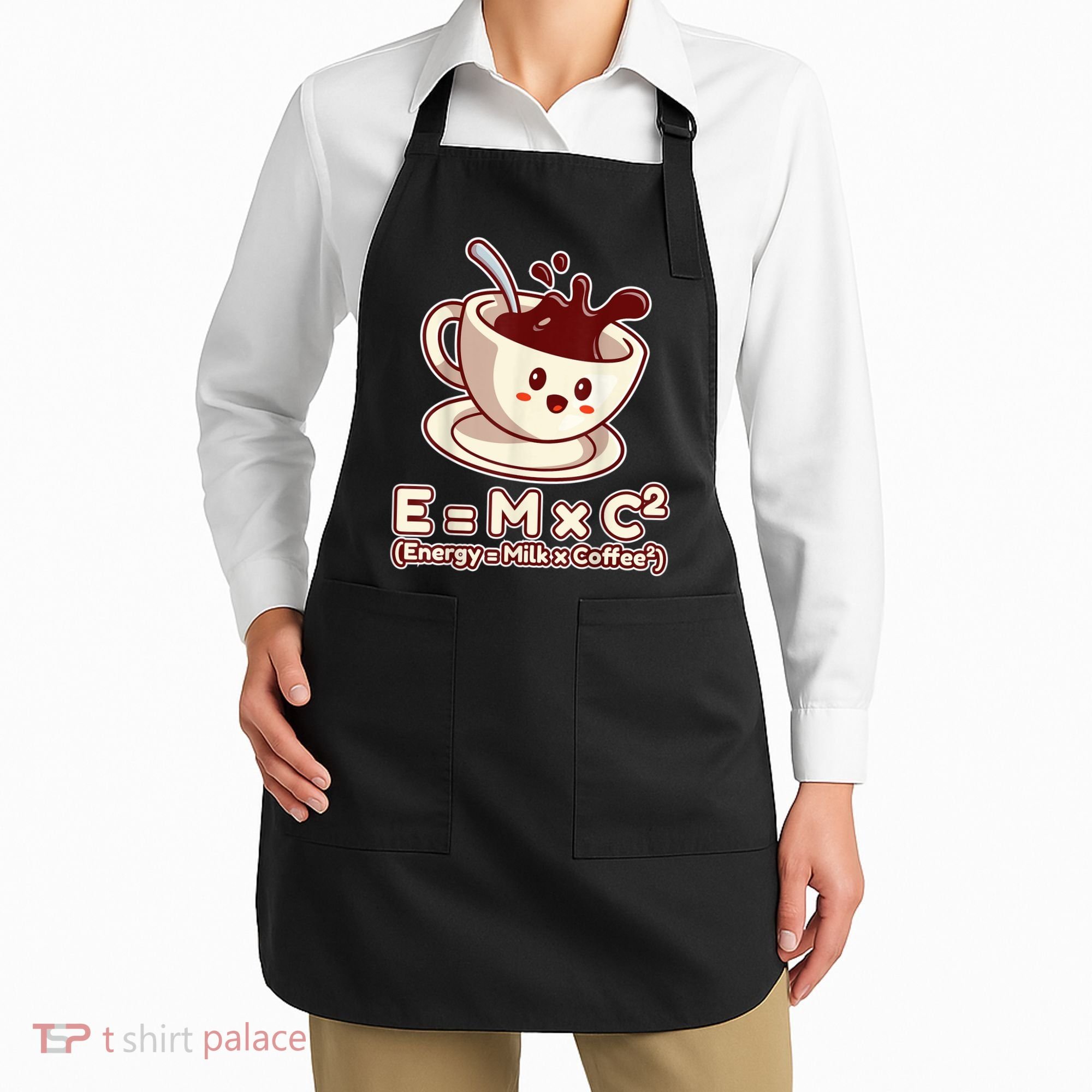 Funny Science Formula E=MC2 Energy Milk Coffee Kawaii Apron