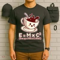 Funny Science Formula E=MC2 Energy Milk Coffee Kawaii T-Shirt thumb 6
