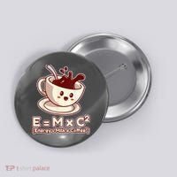 Funny Science Formula E=MC2 Energy Milk Coffee Kawaii Button thumb 0