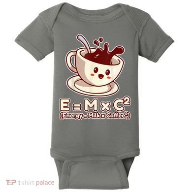 Funny Science Formula E=MC2 Energy Milk Coffee Kawaii Baby Bodysuit