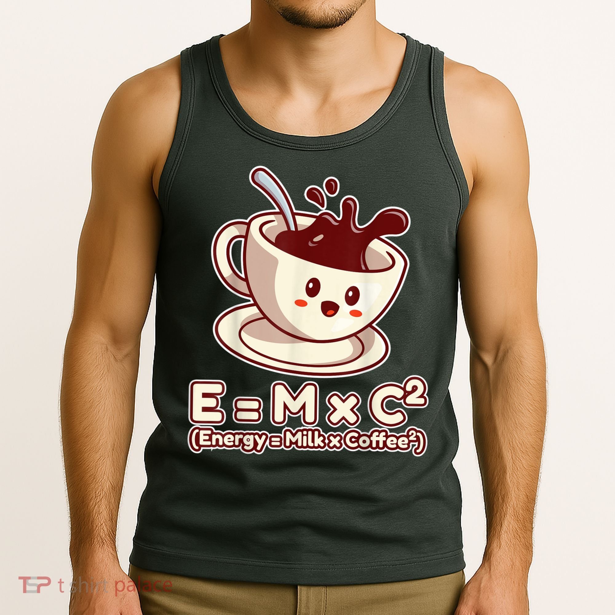 Funny Science Formula E=MC2 Energy Milk Coffee Kawaii Tank Top