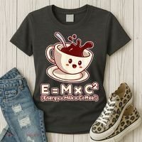 Funny Science Formula E=MC2 Energy Milk Coffee Kawaii Women's T-Shirt thumb 3