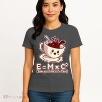 Funny Science Formula E=MC2 Energy Milk Coffee Kawaii Women's T-Shirt thumb 4