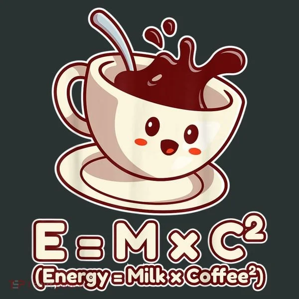 Funny Science Formula E=MC2 Energy Milk Coffee Kawaii Women's T-Shirt