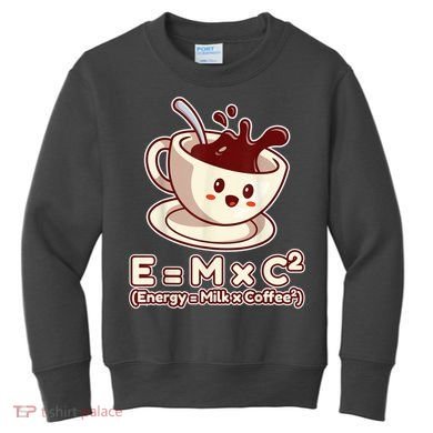 Funny Science Formula E=MC2 Energy Milk Coffee Kawaii Kids Sweatshirt