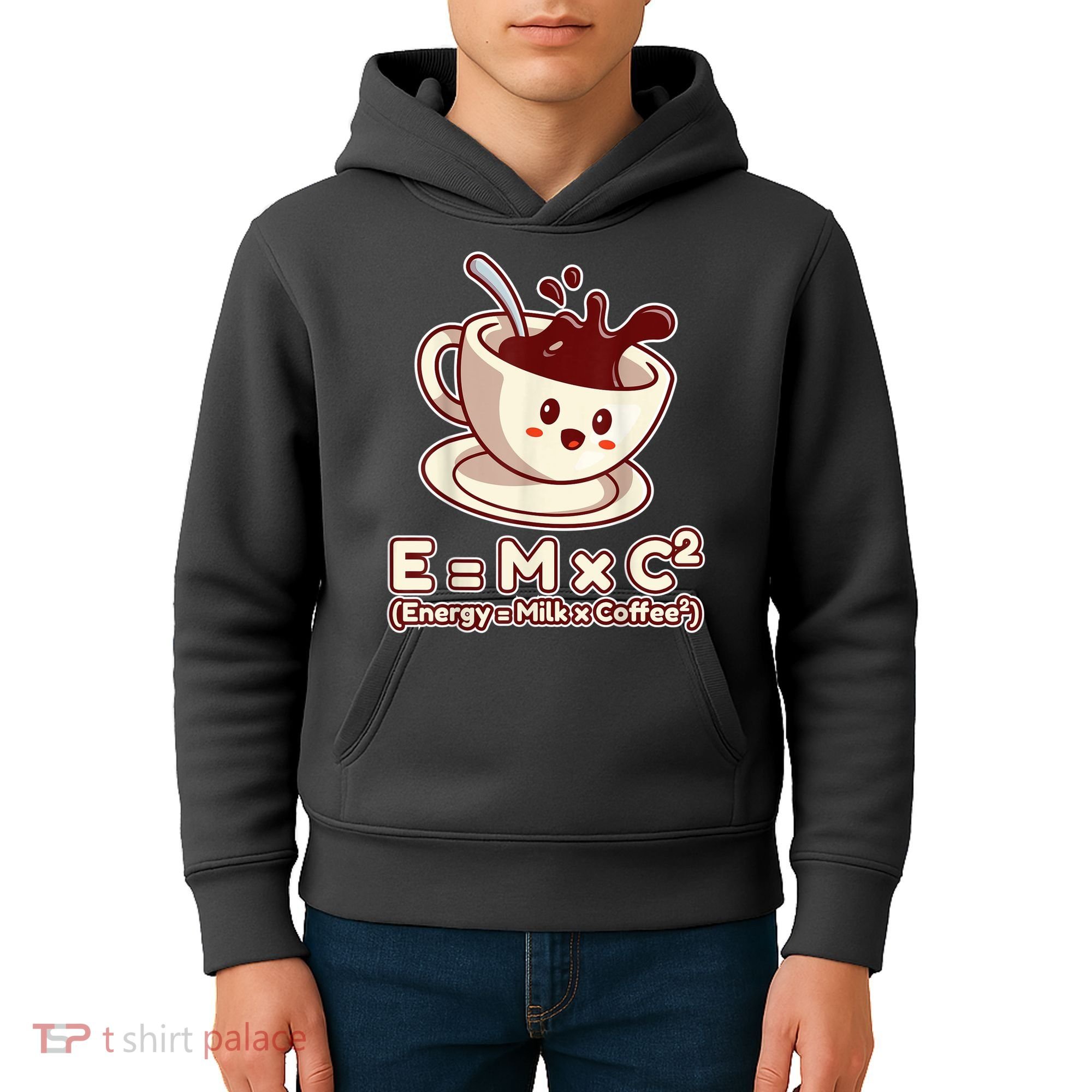Funny Science Formula E=MC2 Energy Milk Coffee Kawaii Kids Hoodie