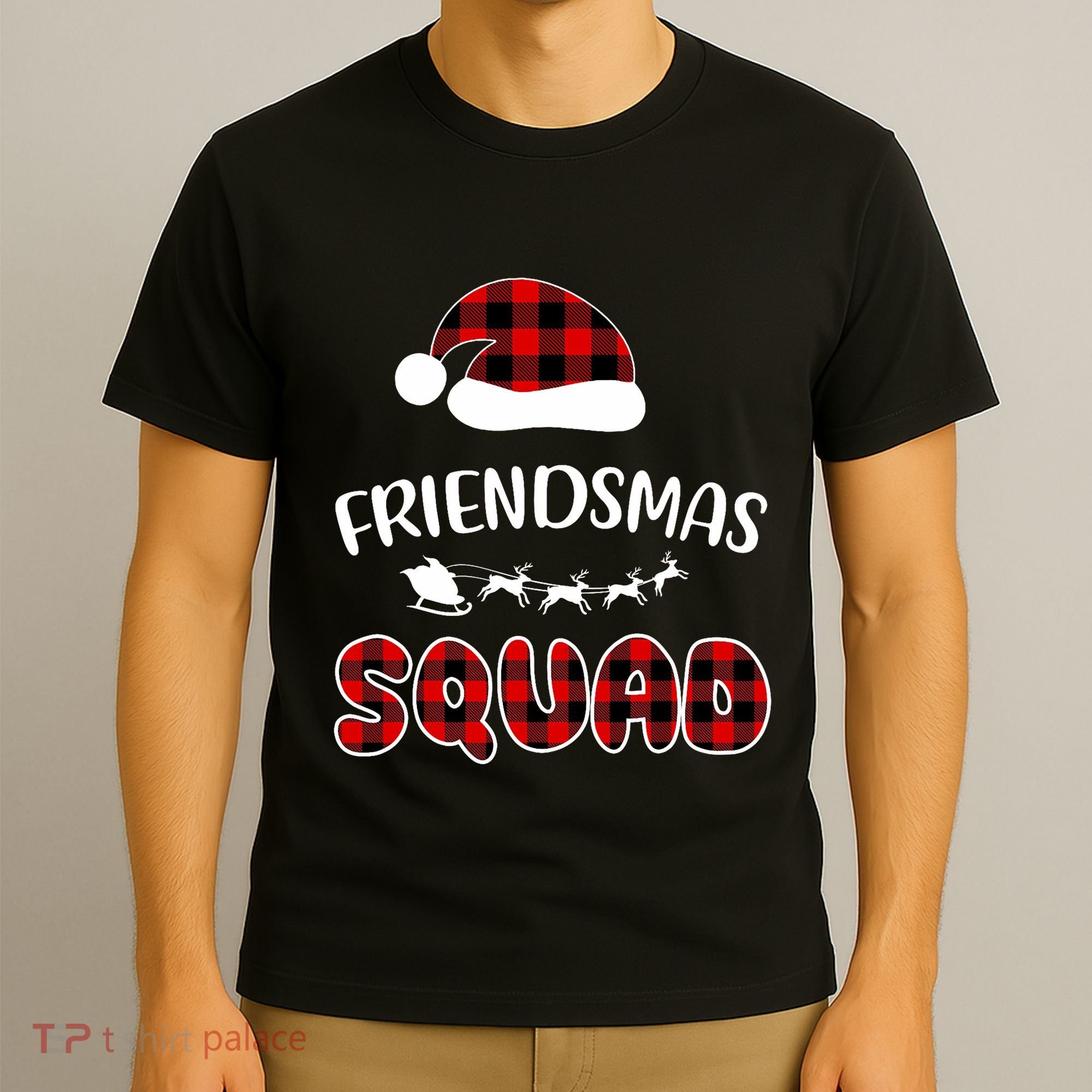 Friendsmas Squad Funny Xmas Light Family Matching Pajamas T-Shirt