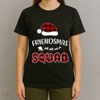 Friendsmas Squad Funny Xmas Light Family Matching Pajamas T-Shirt thumb 4