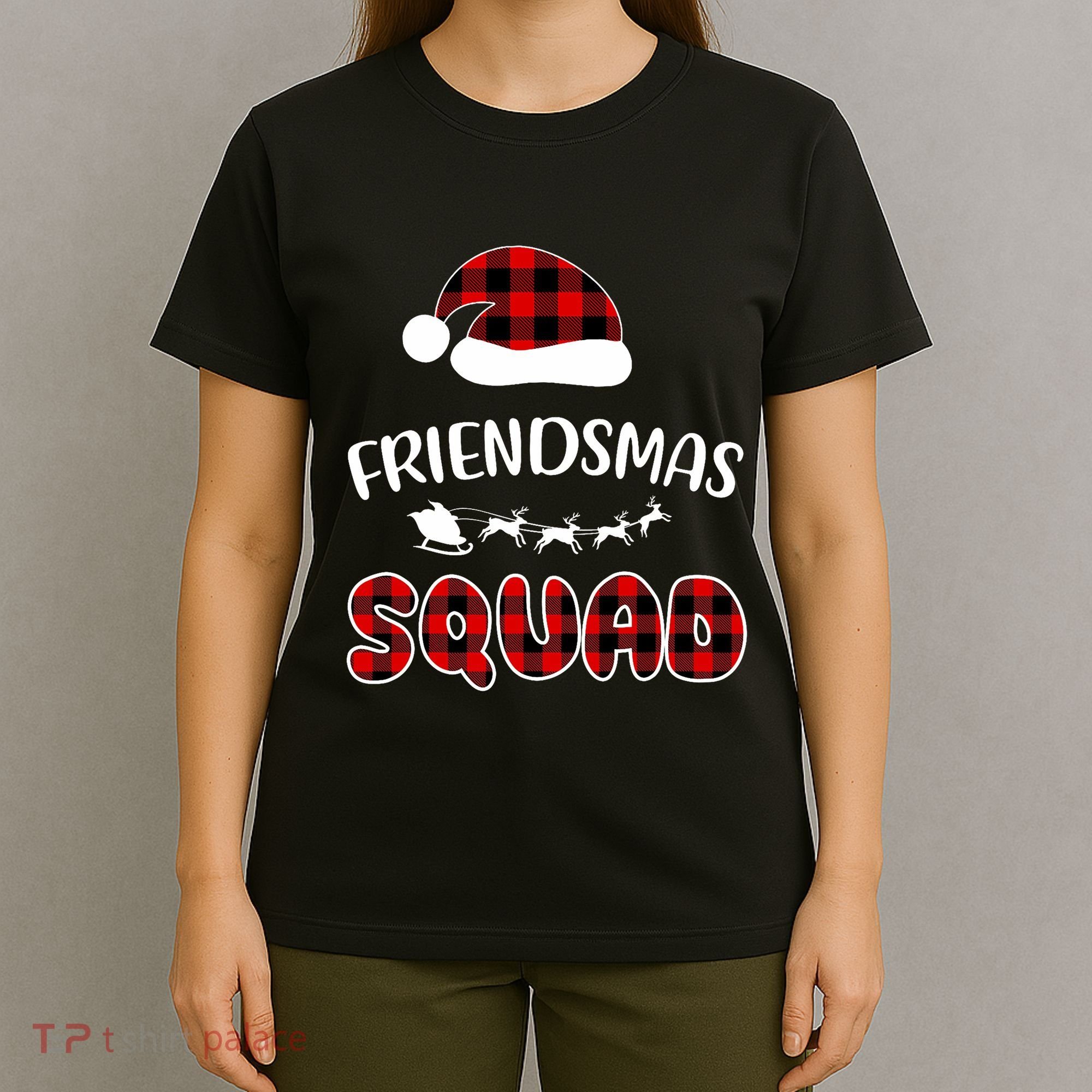 Friendsmas Squad Funny Xmas Light Family Matching Pajamas T-Shirt