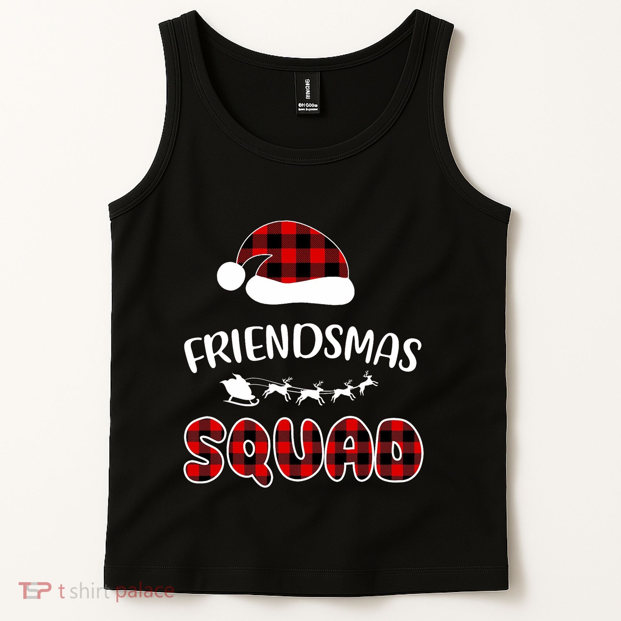 Friendsmas Squad Funny Xmas Light Family Matching Pajamas Tank Top