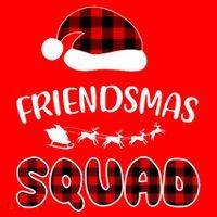Friendsmas Squad Funny Xmas Light Family Matching Pajamas Santa Hat thumb 1