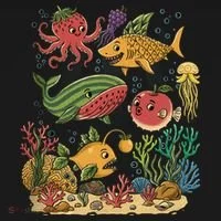 Fish Swiming Fruit Doggie Tank thumb 4