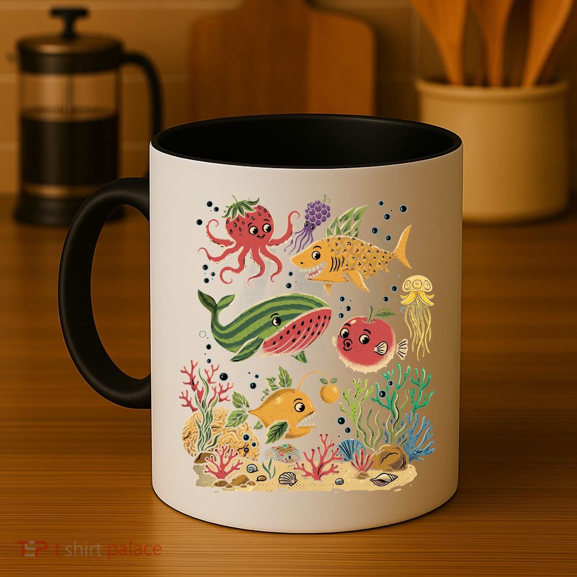 Fish Swiming Fruit Coffee Mug