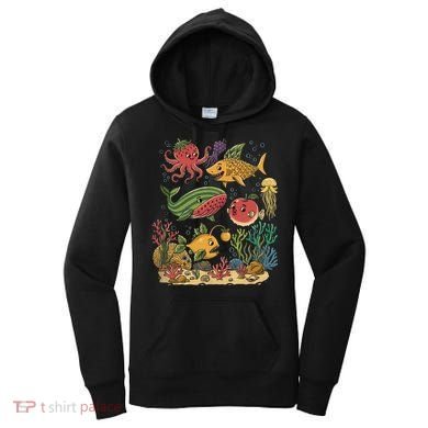 Fish Swiming Fruit Women's Hoodie