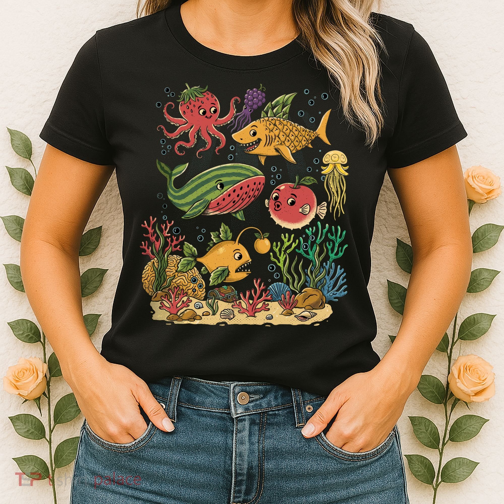 Fish Swiming Fruit Women's T-Shirt