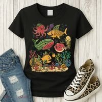 Fish Swiming Fruit Women's T-Shirt thumb 3