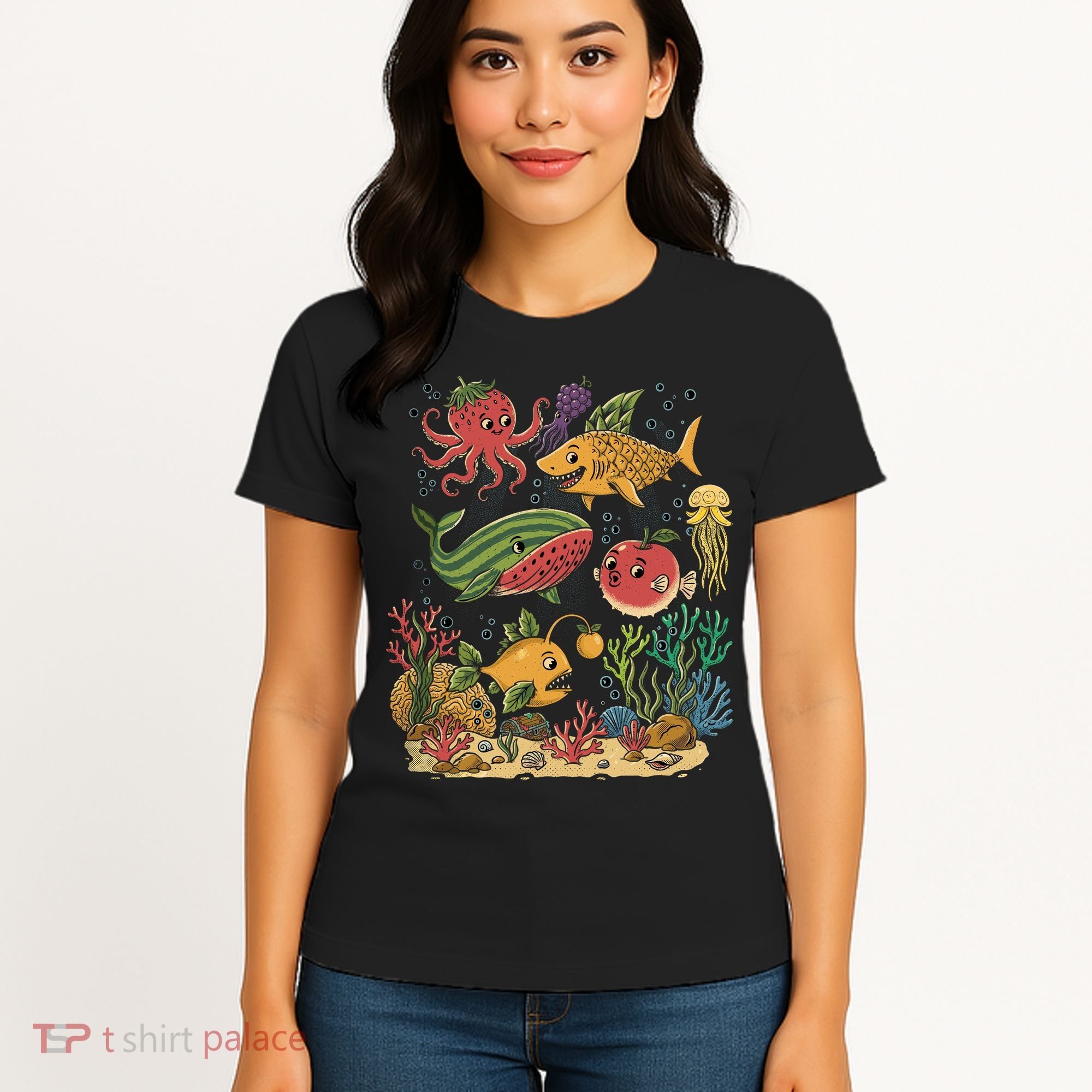 Fish Swiming Fruit Women's T-Shirt