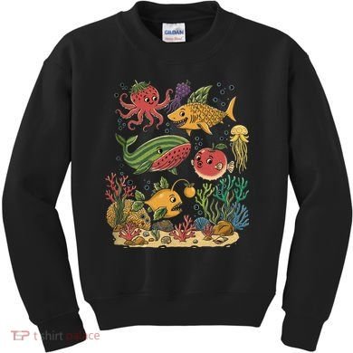 Fish Swiming Fruit Kids Sweatshirt
