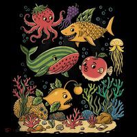 Fish Swiming Fruit Kids Sweatshirt thumb 2