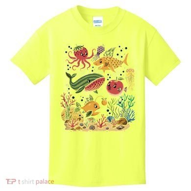 Fish Swiming Fruit Kids T-Shirt