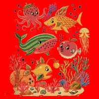 Fish Swiming Fruit Santa Hat thumb 1