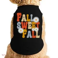 Fall Sweet Fall Retro Flower Doggie Tank thumb 0